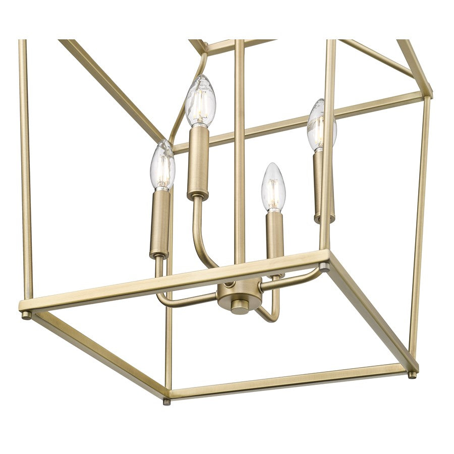 Millennium Lighting Nellita 4Lt 21" Pendant, Vintage Brass