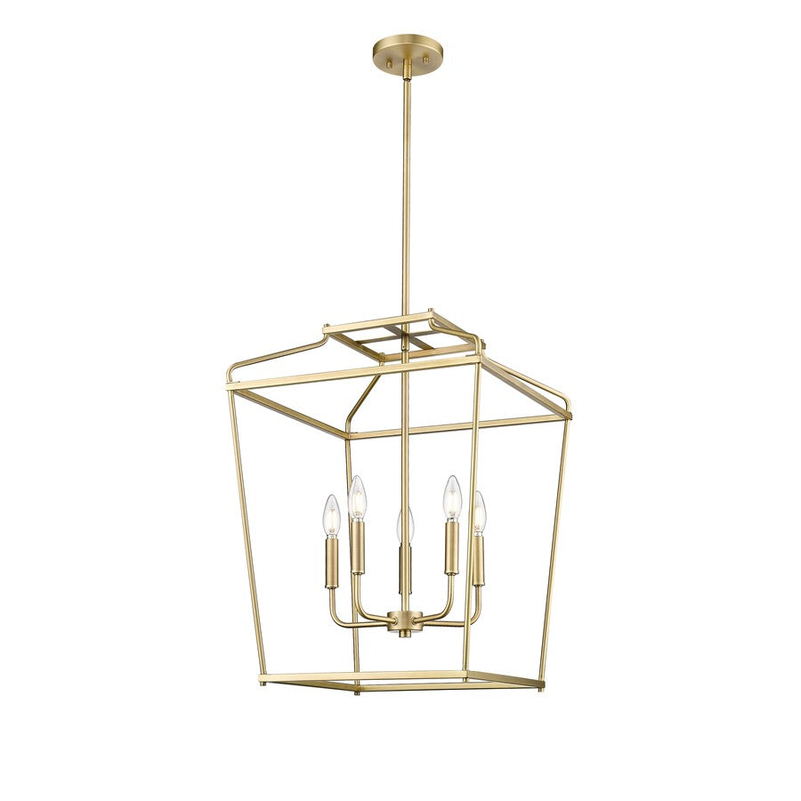 Millennium Lighting Nellita 5Lt 18" Pendant, Vintage Brass - 19005-VB