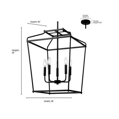 Millennium Lighting Nellita 5Lt 18" Pendant, Vintage Brass