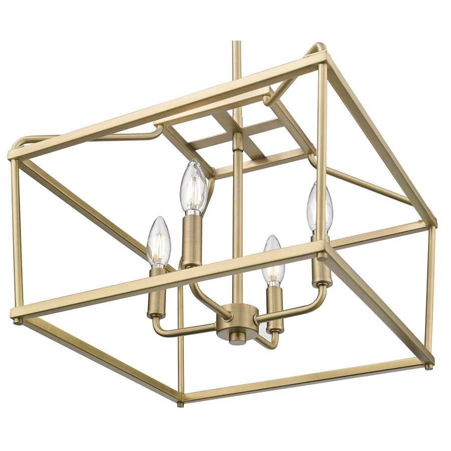 Millennium Lighting Nellita 4Lt 13" Pendant, Vintage Brass