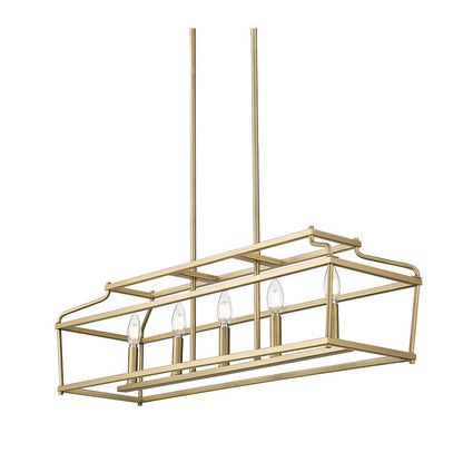 Millennium Lighting Nellita 5Lt 34" Island, Vintage Brass - 19105-VB