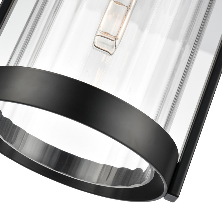 Millennium Braselton 1Lt 8" Outdoor Hanging Lantern, Black/Ribbed