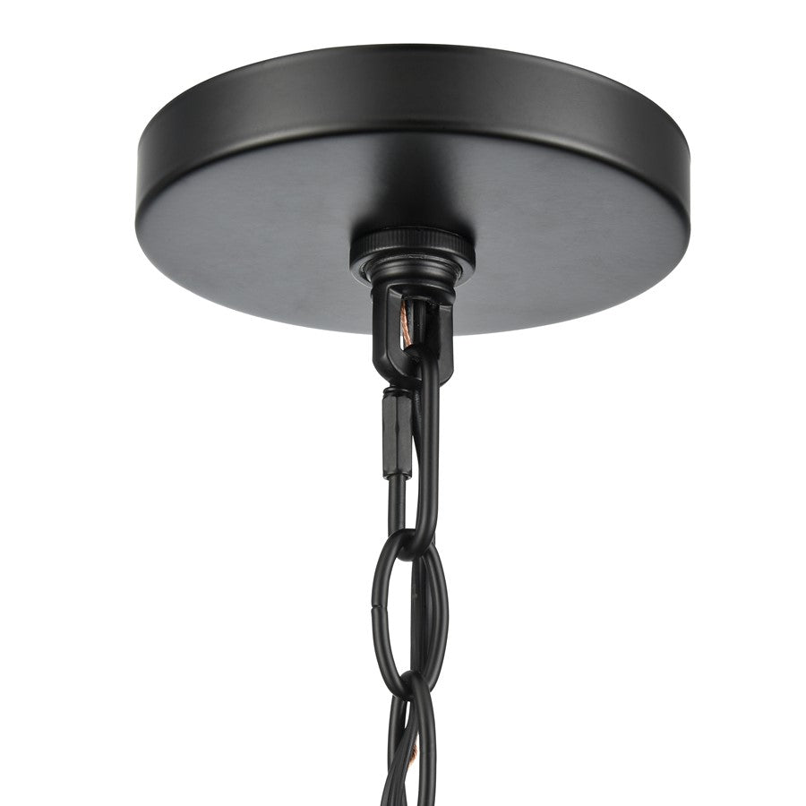 Millennium Braselton 1Lt 8" Outdoor Hanging Lantern, Black/Ribbed