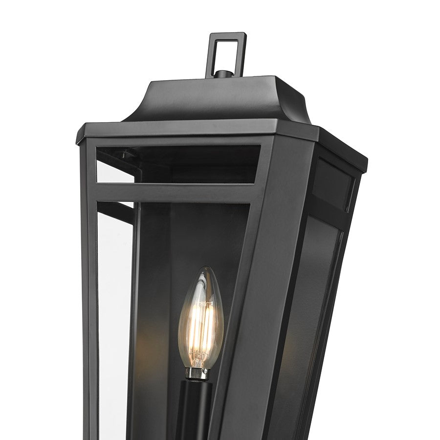 Millennium Lighting Sumerlin 1Lt 15" Outdoor Sconce, Black/Clear