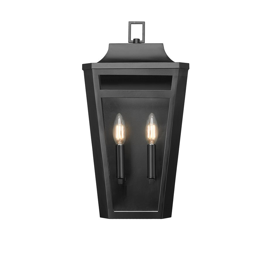 Millennium Lighting Sumerlin 2Lt 19" Outdoor Sconce, Black/Clear