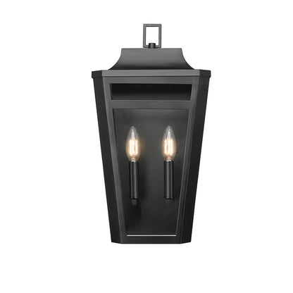 Millennium Lighting Sumerlin 2Lt 19" Outdoor Sconce, Black/Clear