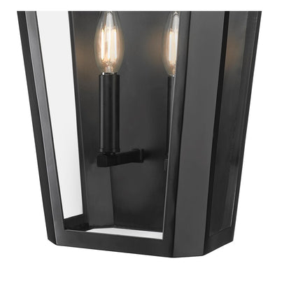 Millennium Lighting Sumerlin 2Lt 19" Outdoor Sconce, Black/Clear