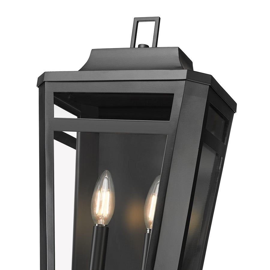 Millennium Lighting Sumerlin 2Lt 19" Outdoor Sconce, Black/Clear