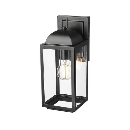 Millennium Beaufort 1Lt 13" Outdoor Wall Sconce, Black/Clear - 194001-PBK