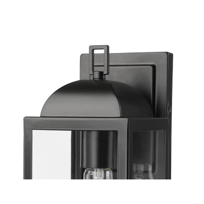 Millennium Beaufort 1Lt 13" Outdoor Wall Sconce, Black/Clear