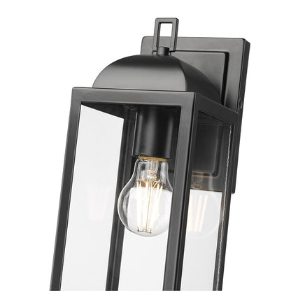 Millennium Beaufort 1Lt 13" Outdoor Wall Sconce, Black/Clear