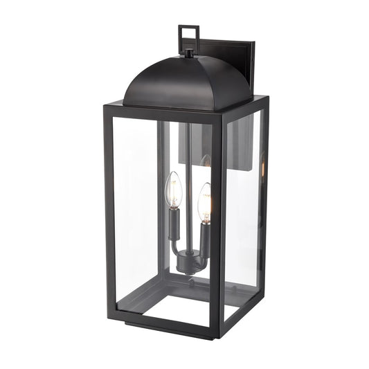 Millennium Lighting Beaufort 2Lt 22" Outdoor Sconce, Black/Clear - 194002-PBK