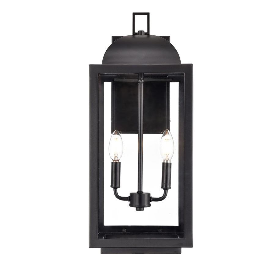 Millennium Lighting Beaufort 2Lt 22" Outdoor Sconce, Black/Clear