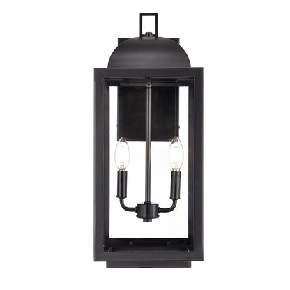 Millennium Lighting Beaufort 2Lt 22" Outdoor Sconce, Black/Clear