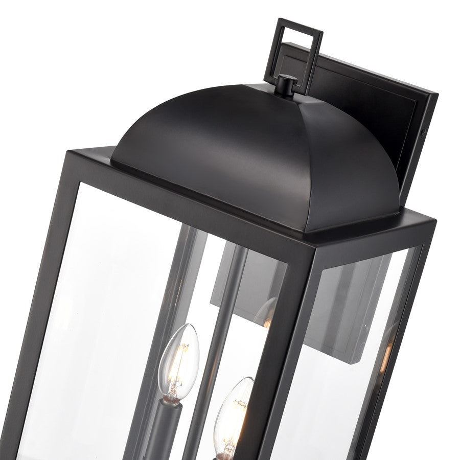 Millennium Lighting Beaufort 2Lt 22" Outdoor Sconce, Black/Clear