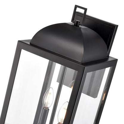 Millennium Lighting Beaufort 2Lt 22" Outdoor Sconce, Black/Clear