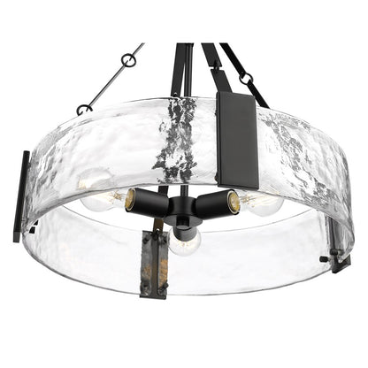 Millennium Lighting Rezi 3Lt 20" Pendant, Black/Clear Handmade
