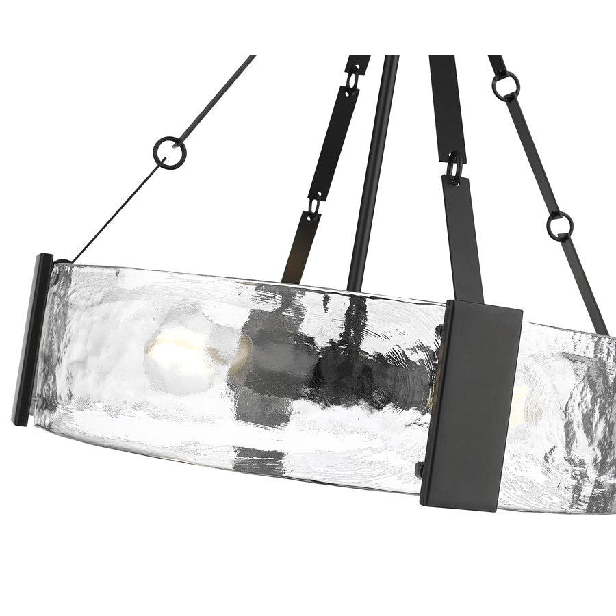 Millennium Lighting Rezi 3Lt 20" Pendant, Black/Clear Handmade
