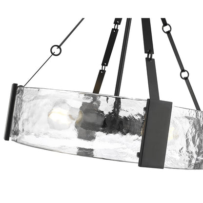 Millennium Lighting Rezi 3Lt 20" Pendant, Black/Clear Handmade