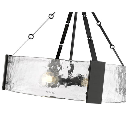 Millennium Lighting Rezi 4Lt 21" Pendant, Black/Clear Handmade