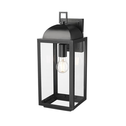 Millennium Beaufort 1Lt 18" Outdoor Wall Sconce, Black/Clear - 194101-PBK