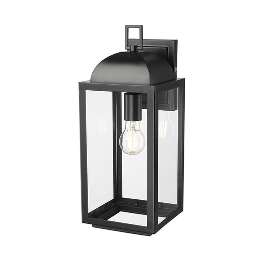 Millennium Beaufort 1Lt 18" Outdoor Wall Sconce, Black/Clear - 194101-PBK