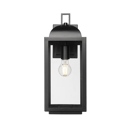 Millennium Beaufort 1Lt 18" Outdoor Wall Sconce, Black/Clear