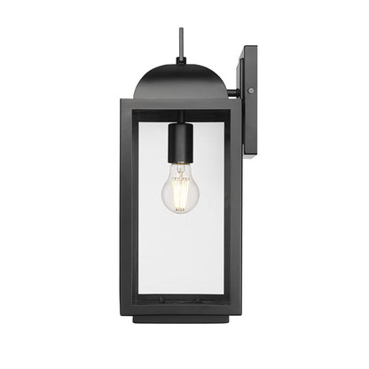 Millennium Beaufort 1Lt 18" Outdoor Wall Sconce, Black/Clear