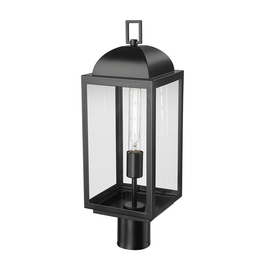 Millennium Beaufort 1Lt 21" Outdoor Post Lantern, Black/Clear - 194201-PBK