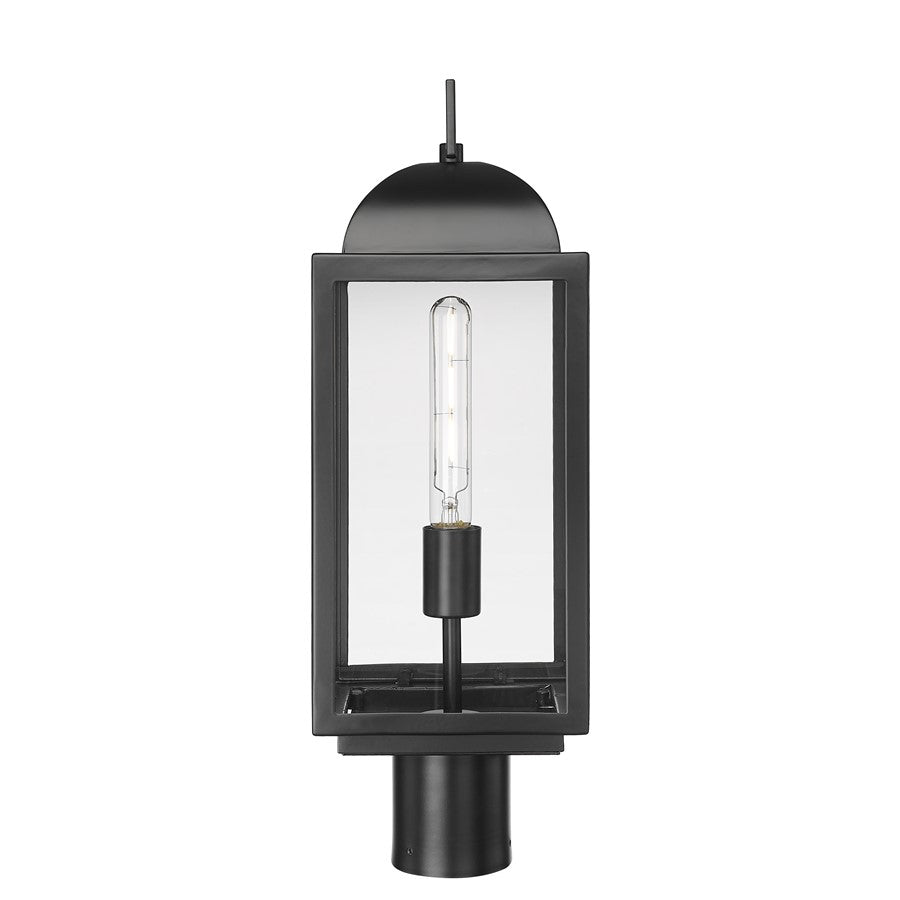 Millennium Beaufort 1Lt 21" Outdoor Post Lantern, Black/Clear