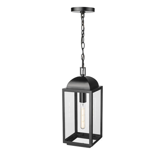 Millennium Beaufort 1Lt 7" Outdoor Hanging Lantern, Black/Clear - 194301-PBK