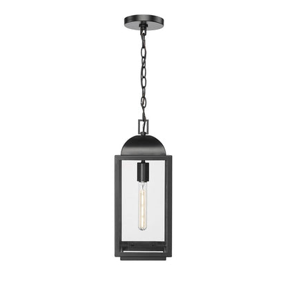 Millennium Beaufort 1Lt 7" Outdoor Hanging Lantern, Black/Clear