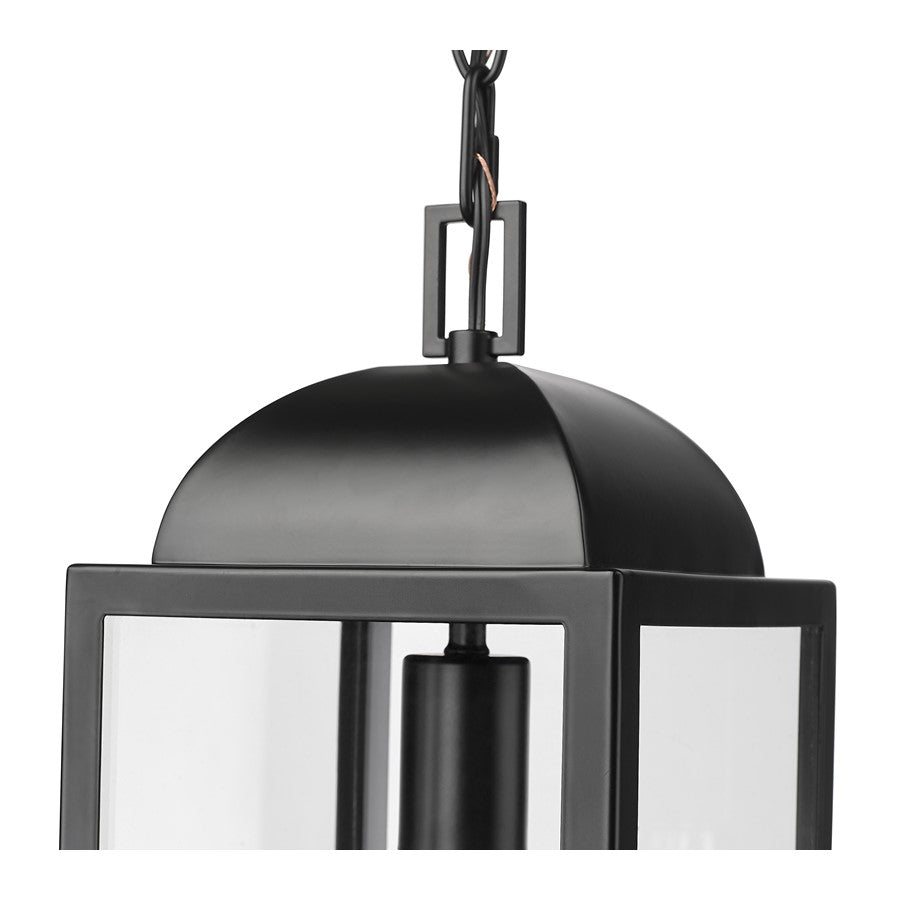 Millennium Beaufort 1Lt 7" Outdoor Hanging Lantern, Black/Clear