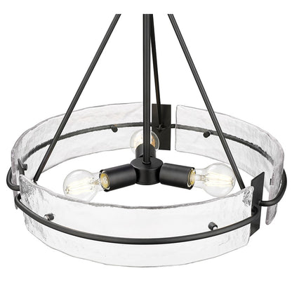 Millennium Lighting Rezi 3Lt 17" Pendant, Black/Clear Handmade