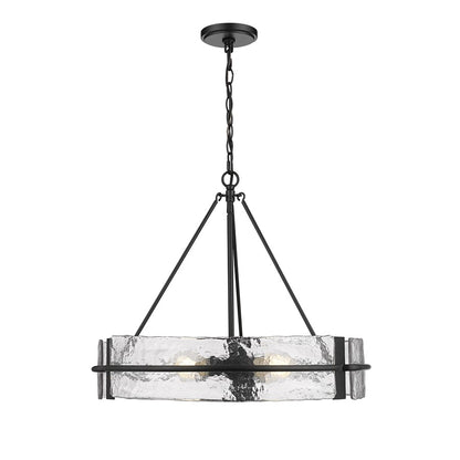 Millennium Lighting Rezi 4Lt 20" Pendant, Black/Clear Handmade