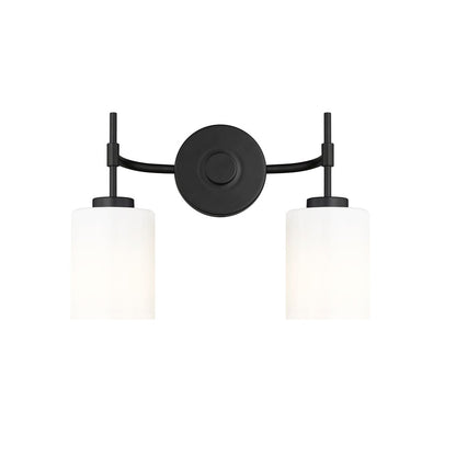 Millennium Lighting Keylee 2Lt 16" Vanity, Black/Glossy Opal White