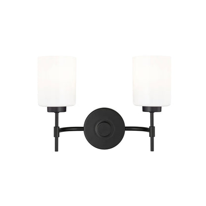 Millennium Lighting Keylee 2Lt 16" Vanity, Black/Glossy Opal White