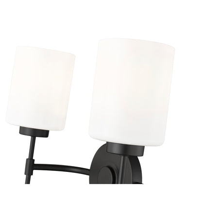 Millennium Lighting Keylee 2Lt 16" Vanity, Black/Glossy Opal White