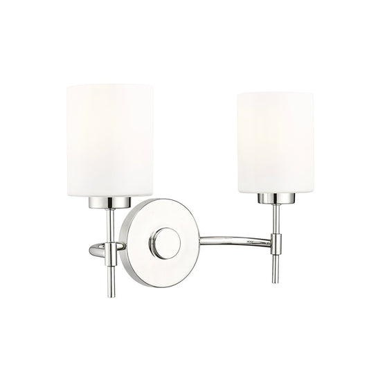 Millennium Lighting Keylee 2Lt 16" Vanity, Nickel/Glossy Opal White - 19602-PN