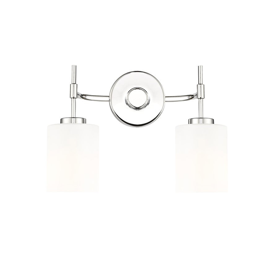 Millennium Lighting Keylee 2Lt 16" Vanity, Nickel/Glossy Opal White