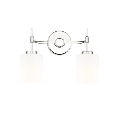 Millennium Lighting Keylee 2Lt 16" Vanity, Nickel/Glossy Opal White