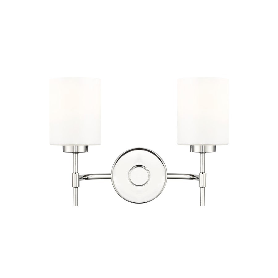 Millennium Lighting Keylee 2Lt 16" Vanity, Nickel/Glossy Opal White
