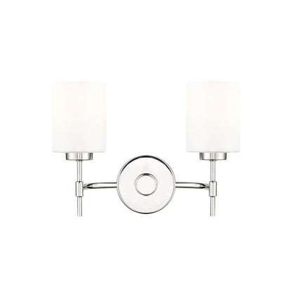 Millennium Lighting Keylee 2Lt 16" Vanity, Nickel/Glossy Opal White