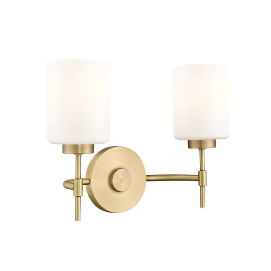 Millennium Lighting Keylee 2Lt 16" Vanity, Brass/Glossy Opal White - 19602-VB