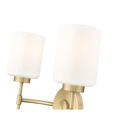 Millennium Lighting Keylee 2Lt 16" Vanity, Brass/Glossy Opal White