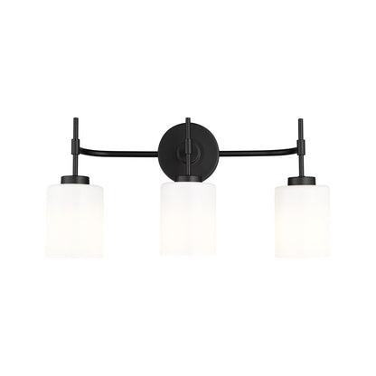 Millennium Lighting Keylee 3Lt 22" Vanity, Black/Glossy Opal White