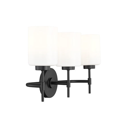 Millennium Lighting Keylee 3Lt 22" Vanity, Black/Glossy Opal White