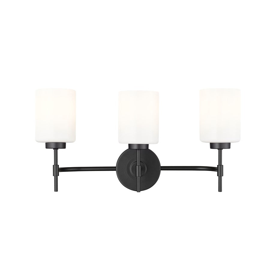 Millennium Lighting Keylee 3Lt 22" Vanity, Black/Glossy Opal White