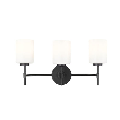 Millennium Lighting Keylee 3Lt 22" Vanity, Black/Glossy Opal White