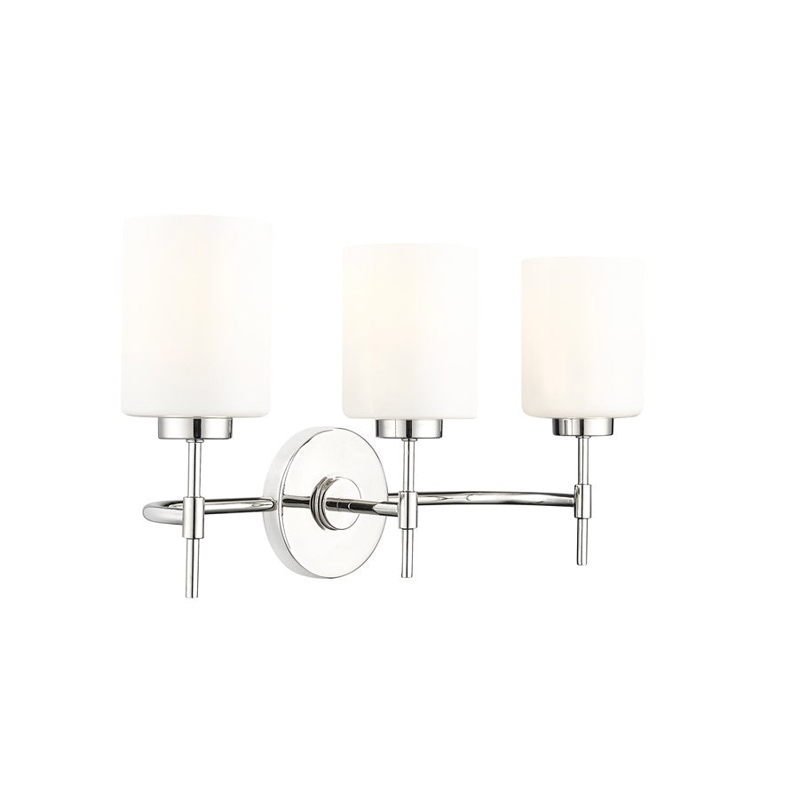 Millennium Lighting Keylee 3Lt 22" Vanity, Nickel/Glossy Opal White - 19603-PN